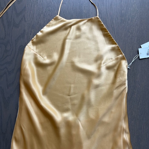 Reformation Jeany Silk Dress Yellow Sunshine Maxi Halter - XL - with tags - Picture 8 of 15